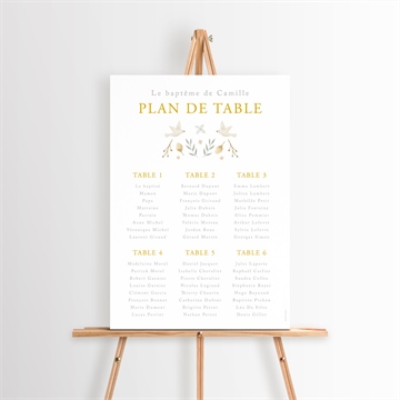Plan de table baptême vers le beau