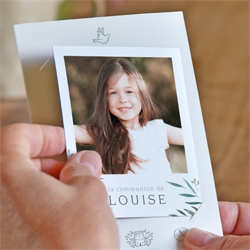 Faire-part communion touche champêtre duo