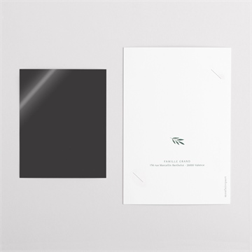 Faire-part communion touche champêtre duo - Dos du faire-part