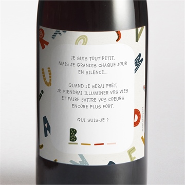 Étiquette bouteille annonce grossesse devinette