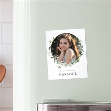 Faire-part communion gravée au coeur duo - Mise en situation