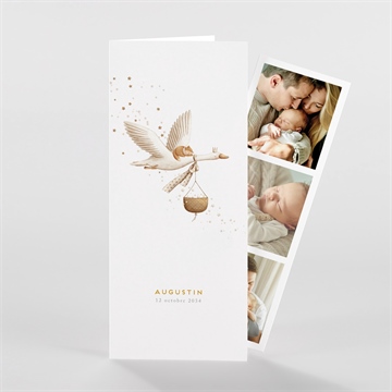 Faire-part naissance cigogne photomaton