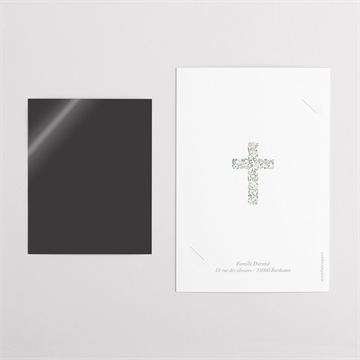 Faire-part communion printanier duo - Dos du faire-part