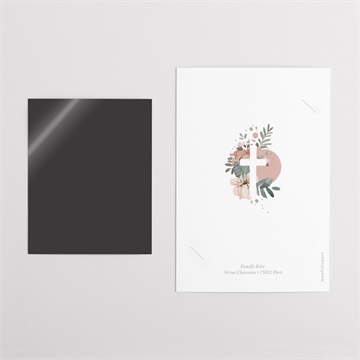 Faire-part communion vraie joie duo - Dos du faire-part