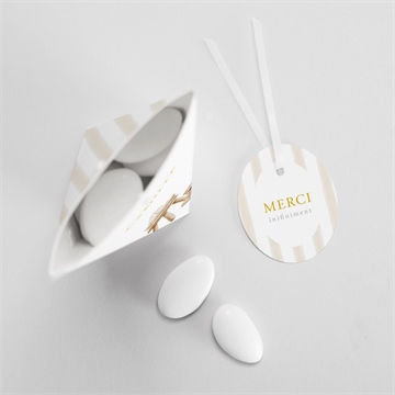 Boîte de dragées baptême ours marin étui - Intérieur de la boîte