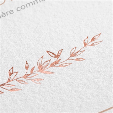 Faire-part communion beaux symboles cuivré - Marquage à chaud OR