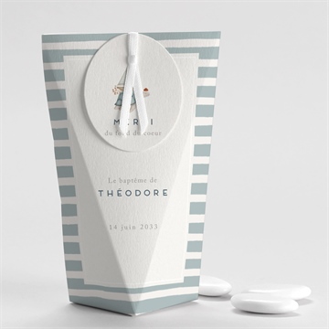 Boîte de dragées baptême animaux marins étui