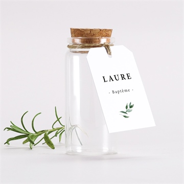 Boîte de dragées baptême décoration végétale mignonette