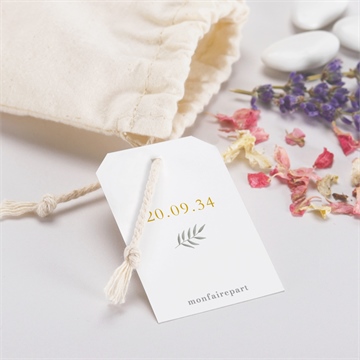 Boîte de dragées baptême vers le beau pochon - Dos du pochon