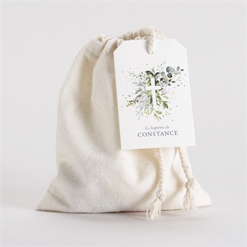 Boîte de dragées baptême en lumière pochon