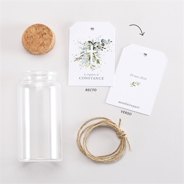 Boîte de dragées baptême en lumière mignonette - Vue d'ensemble