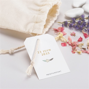 Boîte de dragées baptême alphabet original pochon - Dos du pochon