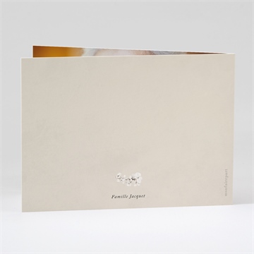 Remerciement décès bouquet blanc plié - Dos du remerciement