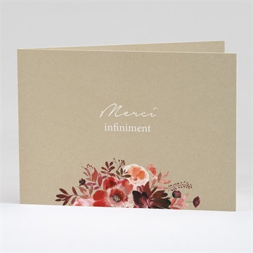 Remerciement décès fleurs automnales plié