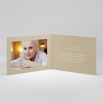 Remerciement décès fleurs automnales plié - Intérieur du remerciement