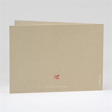 Remerciement décès fleurs automnales plié - Dos du remerciement