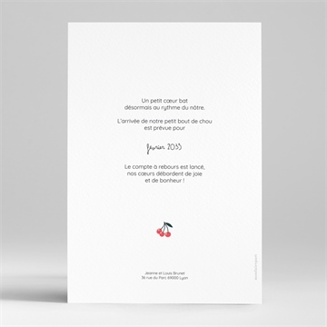 Carte annonce grossesse rébus - Dos du faire-part