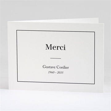 Remerciement décès classique plié