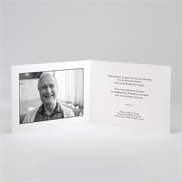 Remerciement décès classique plié - Intérieur du remerciement