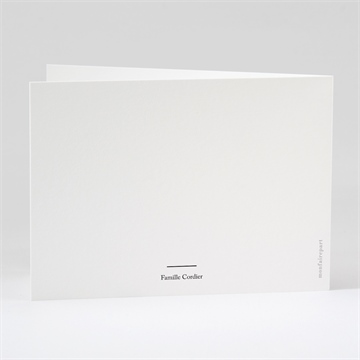 Remerciement décès classique plié - Dos du remerciement