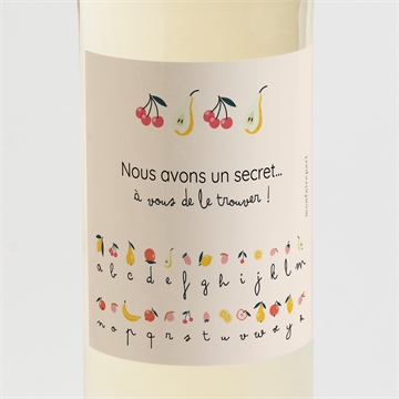 Étiquette bouteille annonce grossesse rébus