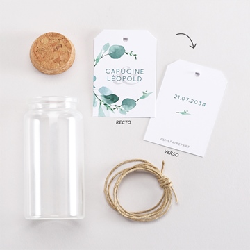 Boîte de dragées mariage grande esquisse mignonette - Vue d'ensemble