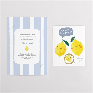 Carte annonce grossesse jeux à gratter duo - Vue d'ensemble