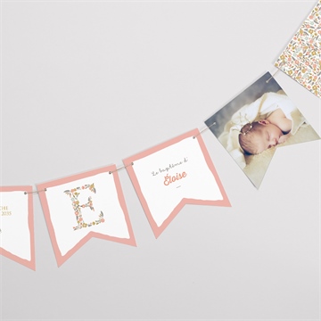 Guirlande baptême initiales à motifs