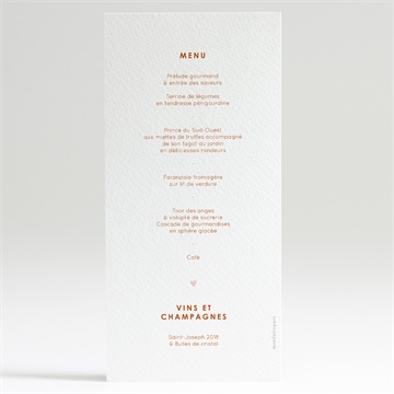 Menu mariage hippie - Dos du menu
