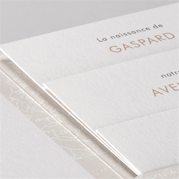 Faire-part naissance premier passeport pocketfold - Détail du faire-part