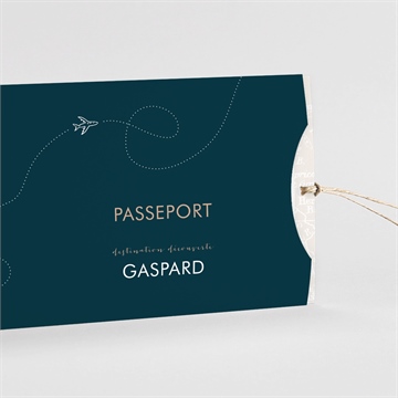 Faire-part naissance premier passeport pochette duo