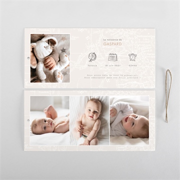 Faire-part naissance premier passeport pochette duo - Cartes intérieures verso