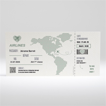 Carte annonce grossesse billet à gratter - Mise en situation