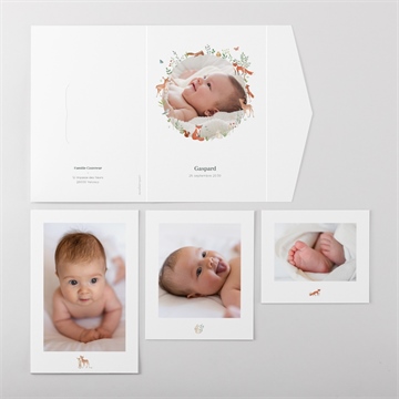 Faire-part naissance gaiement pocketfold - Vue ensemble extérieur