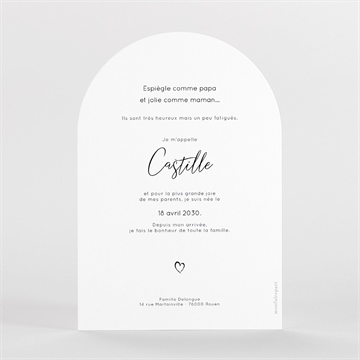 Faire-part naissance mon pele mele photo arche - Dos du faire-part