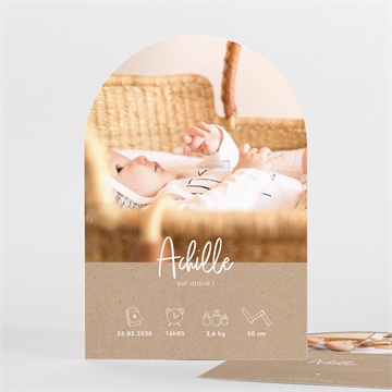 Faire-part naissance kraft garçon arche