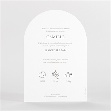 Faire-part naissance le photomaton arche - Dos du faire-part