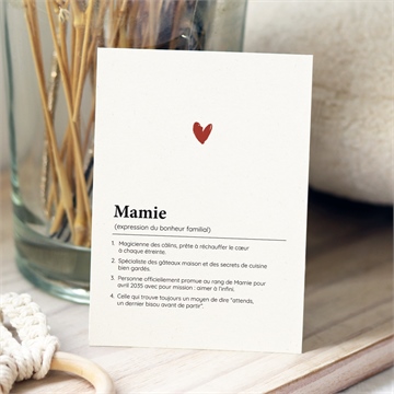Carte annonce grossesse mamie - Mise en situation