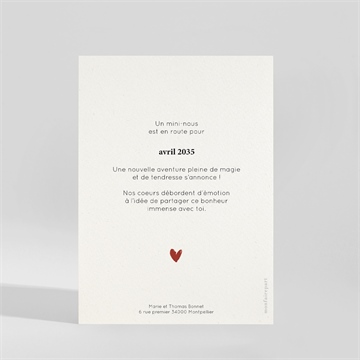 Carte annonce grossesse papi - Dos du faire-part