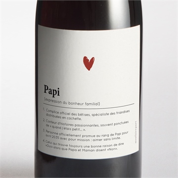Étiquette bouteille annonce grossesse papi