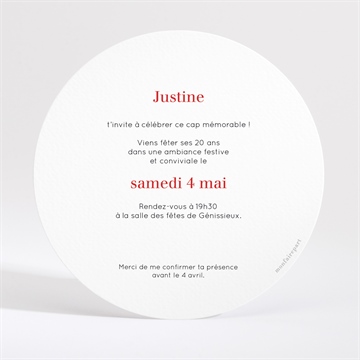 Invitation anniversaire ballon - Dos