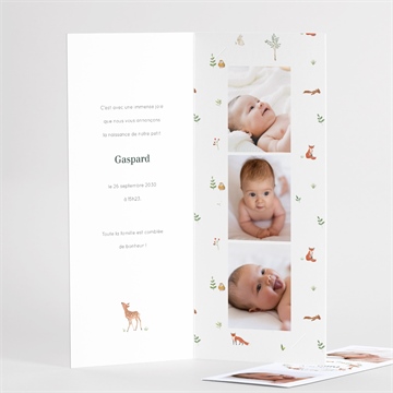 Faire-part naissance gaiement duo magnet - Détail du faire-part