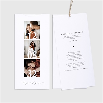 Faire-part mariage classique photo - Vue d'ensemble