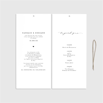 Faire-part mariage classique photo - Cartes intérieures recto