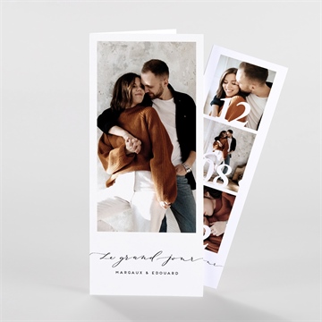 Faire-part mariage classique photo duo magnet