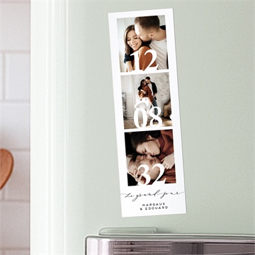 Faire-part mariage classique photo duo magnet - Mise en situation