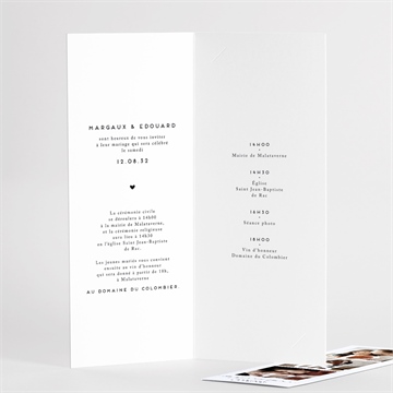 Faire-part mariage classique photo duo magnet - Détail du faire-part