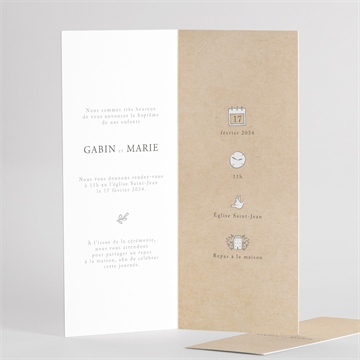 Faire-part de baptême frère et soeur - Détail du faire-part