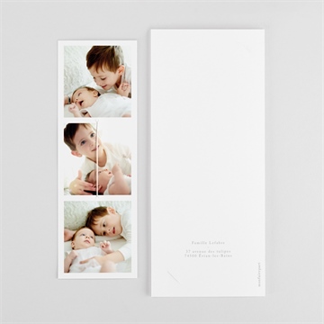 Faire-part de baptême frère et soeur - Dos du faire-part