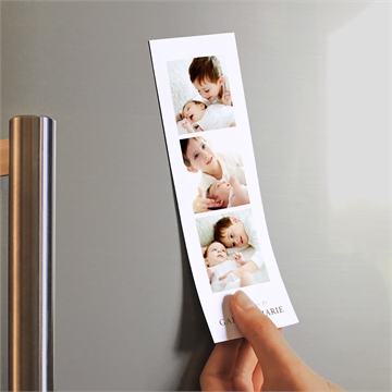 Faire-part de baptême frère et soeur duo magnet - Mise en situation